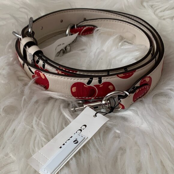 COACH Cherry Printed Reversible Leather Bag Strap SET (2 PIECES SET) - Picture 4 of 4